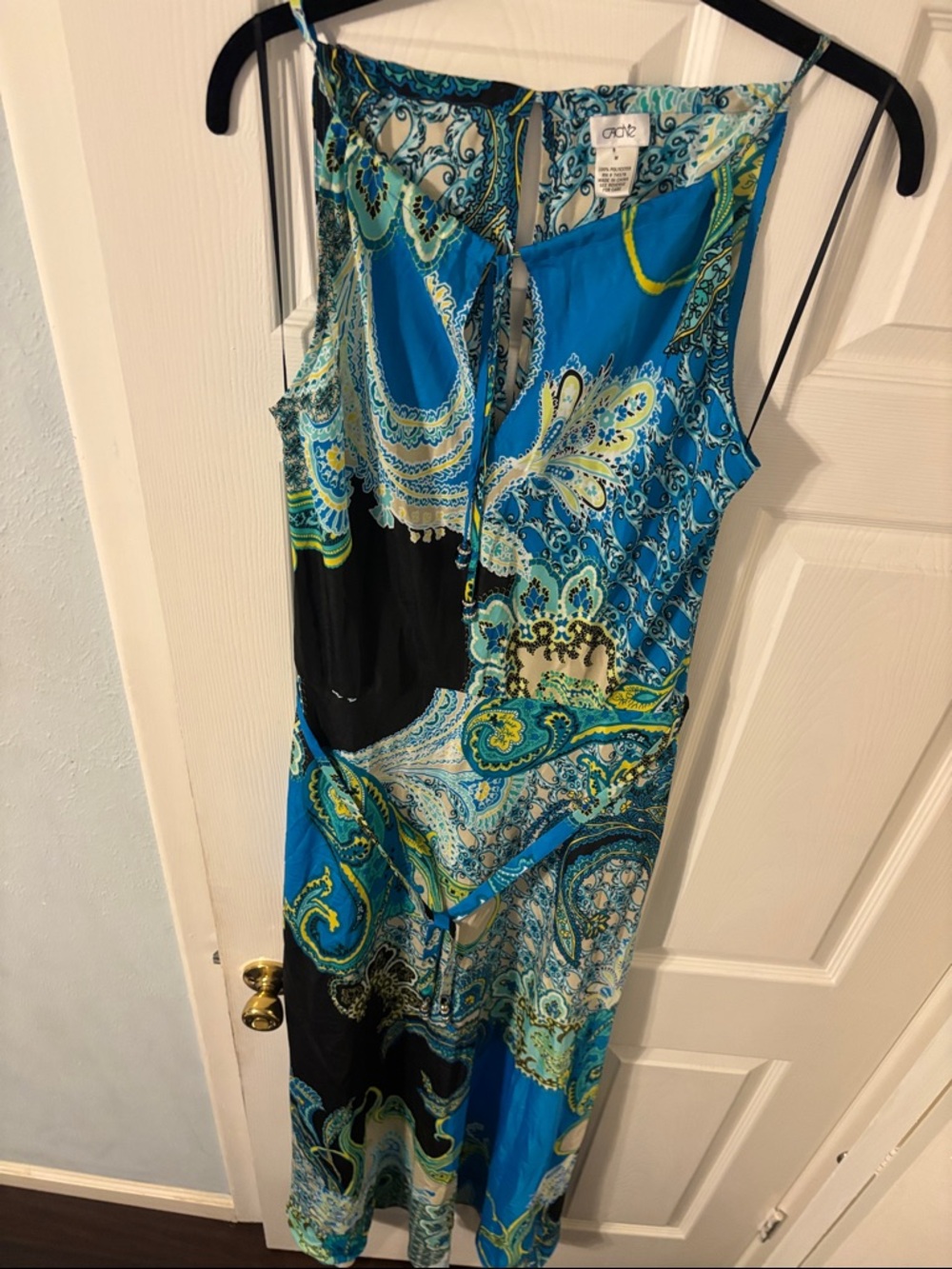 Cache Blue Paisley Maxi Dress with Black Panels never used - Picture 6 of 10